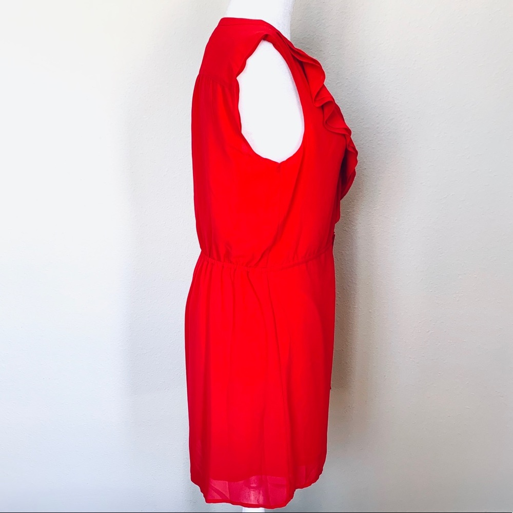 NEW w/ TAG Ruffled Sleeveless Red DRESS - Picture 4 of 7